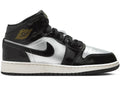 Jordan 1 Mid SE Schwarz Metallic Silber Segel Metallic Gold (GS)