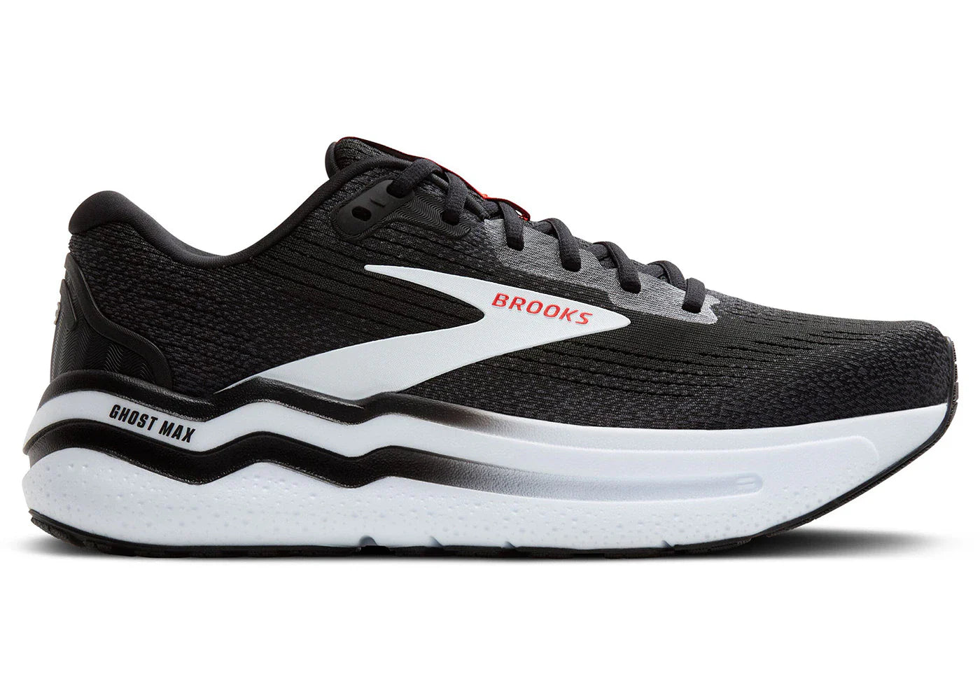 Brooks Ghost Max 2 Schwarz Weiß Feurig Rot