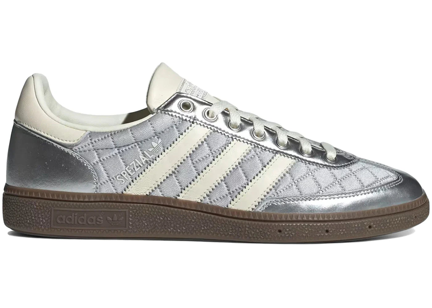 adidas Handball Spezial Gesteppt Silber Metallic Creme Weiß Gummi