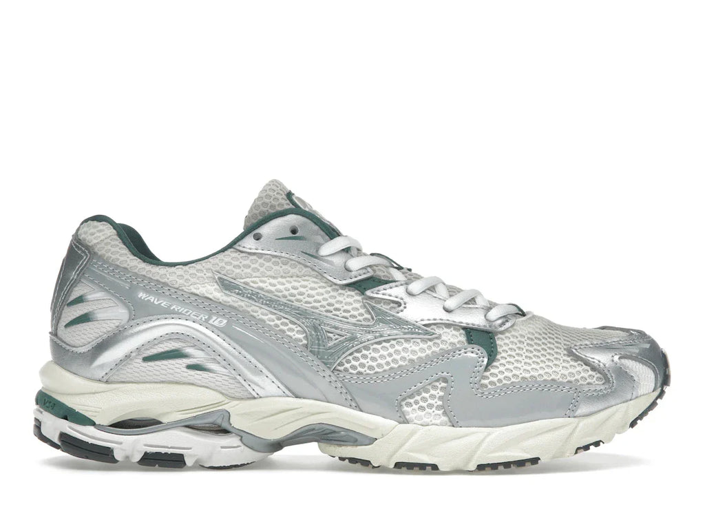 Mizuno Wave Rider 10 Weiß Schiefer Bistro Grün