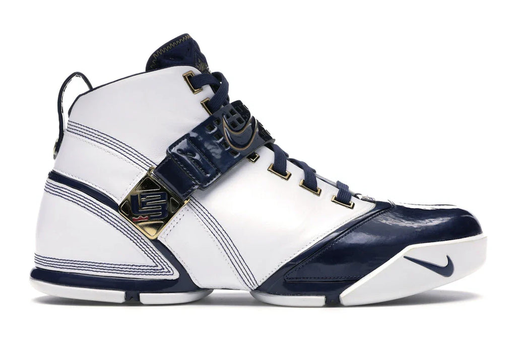 Nike LeBron 5 Weiß Navy Metallic Gold