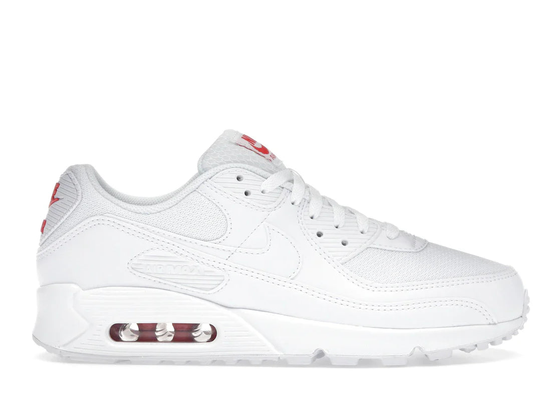 Nike Air Max 90 Weiß Hellkarmesinrot