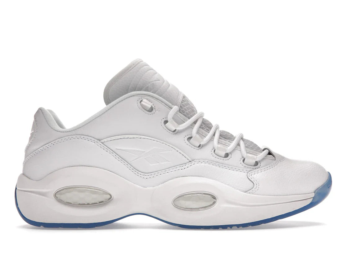 Reebok Question Low Weiß Klare blaue Sohle
