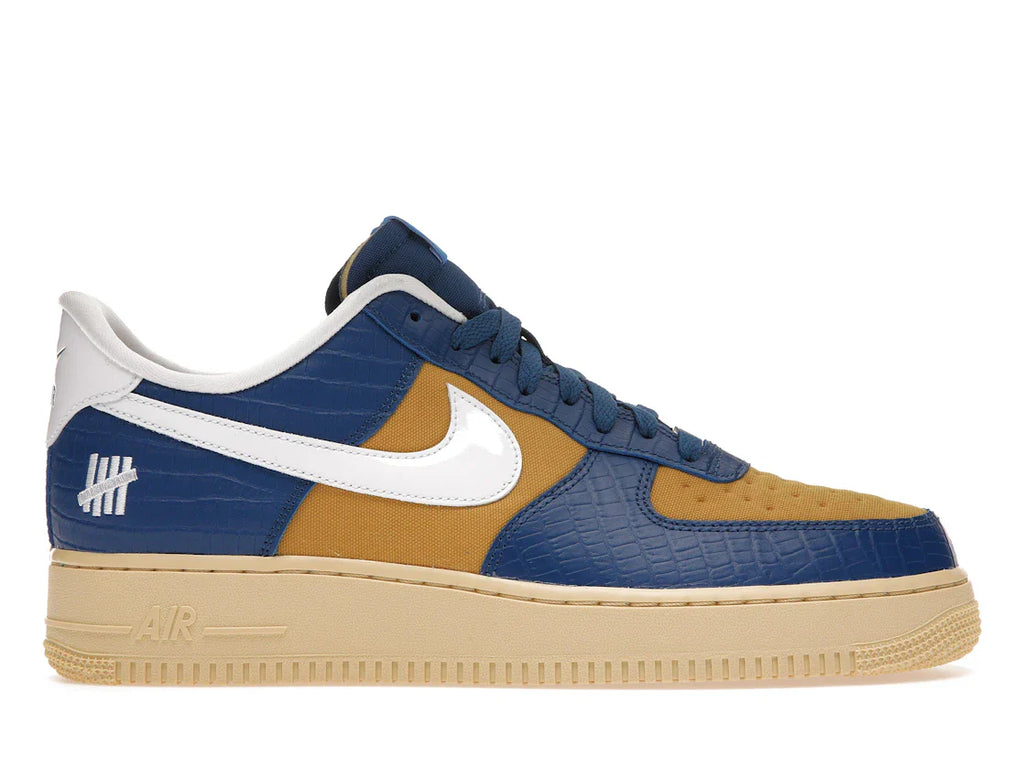 Nike Air Force 1 Low SP Undefeated 5 On It Blau Gelb Croc