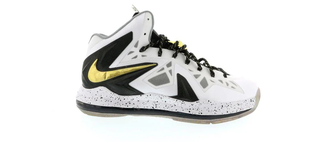 Nike LeBron X Elite+ Weiß Gold
