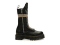 Dr. Martens 1918 Quad Ledersohle, wadenlanger Stiefel, Rick Owens, Schwarz