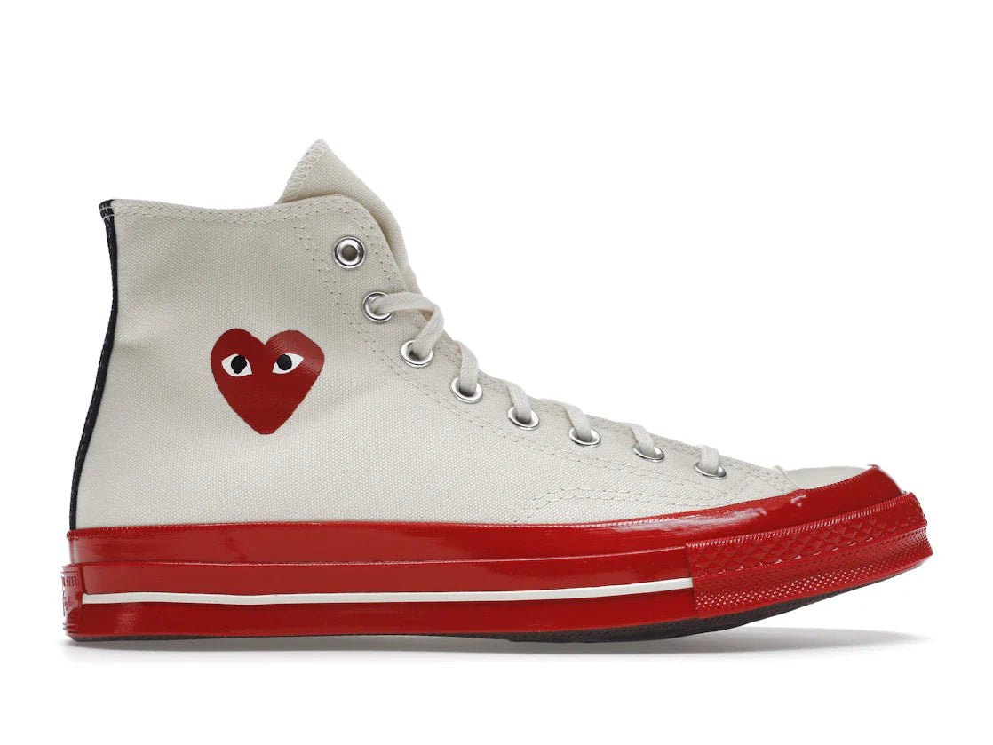 Converse Chuck Taylor All Star 70 Hi Comme des Garcons PLAY Egret Red Zwischensohle