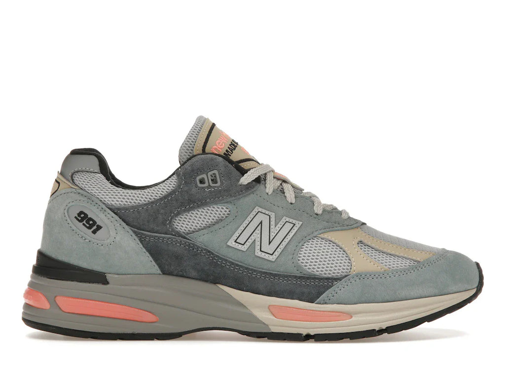 New Balance 991 MiUK Silber Blau Turbulenz