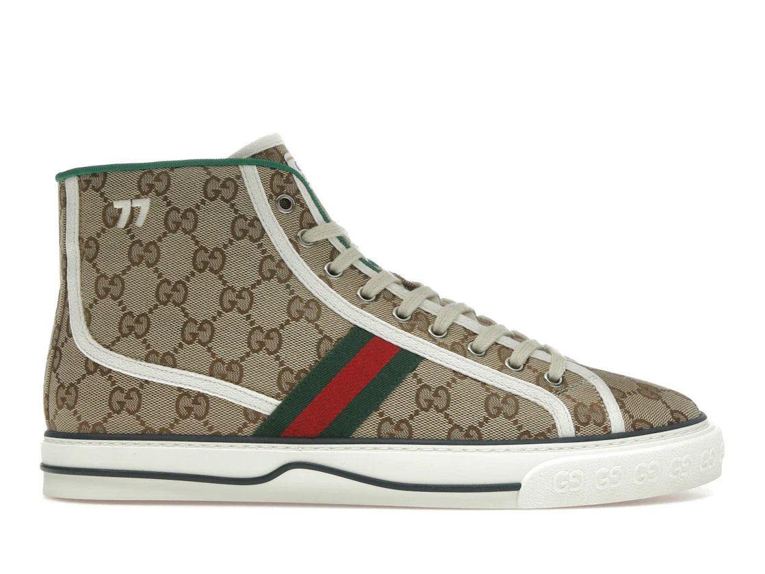 Gucci Tennis 1977 Canvas High Top Beige GG Print