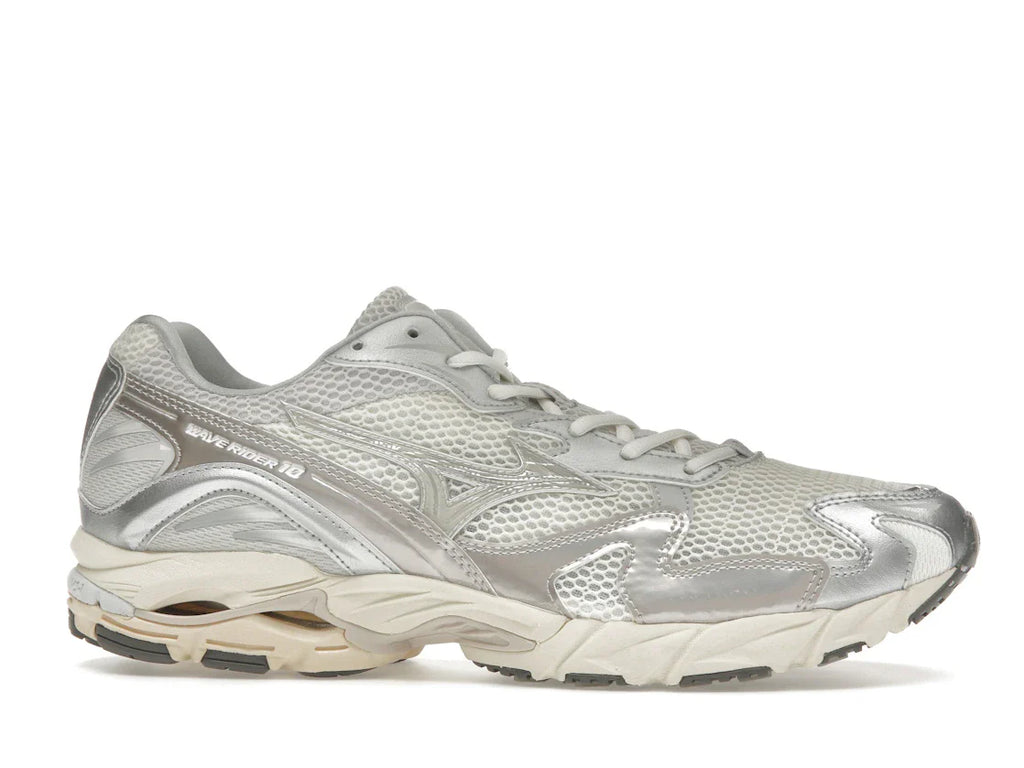 Mizuno Wave Rider 10 Metallic Schneeweiß