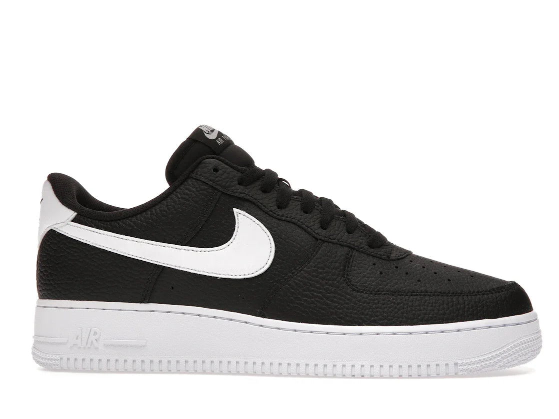 Nike Air Force 1 Low '07 Schwarz Weiß Genarbtes Leder