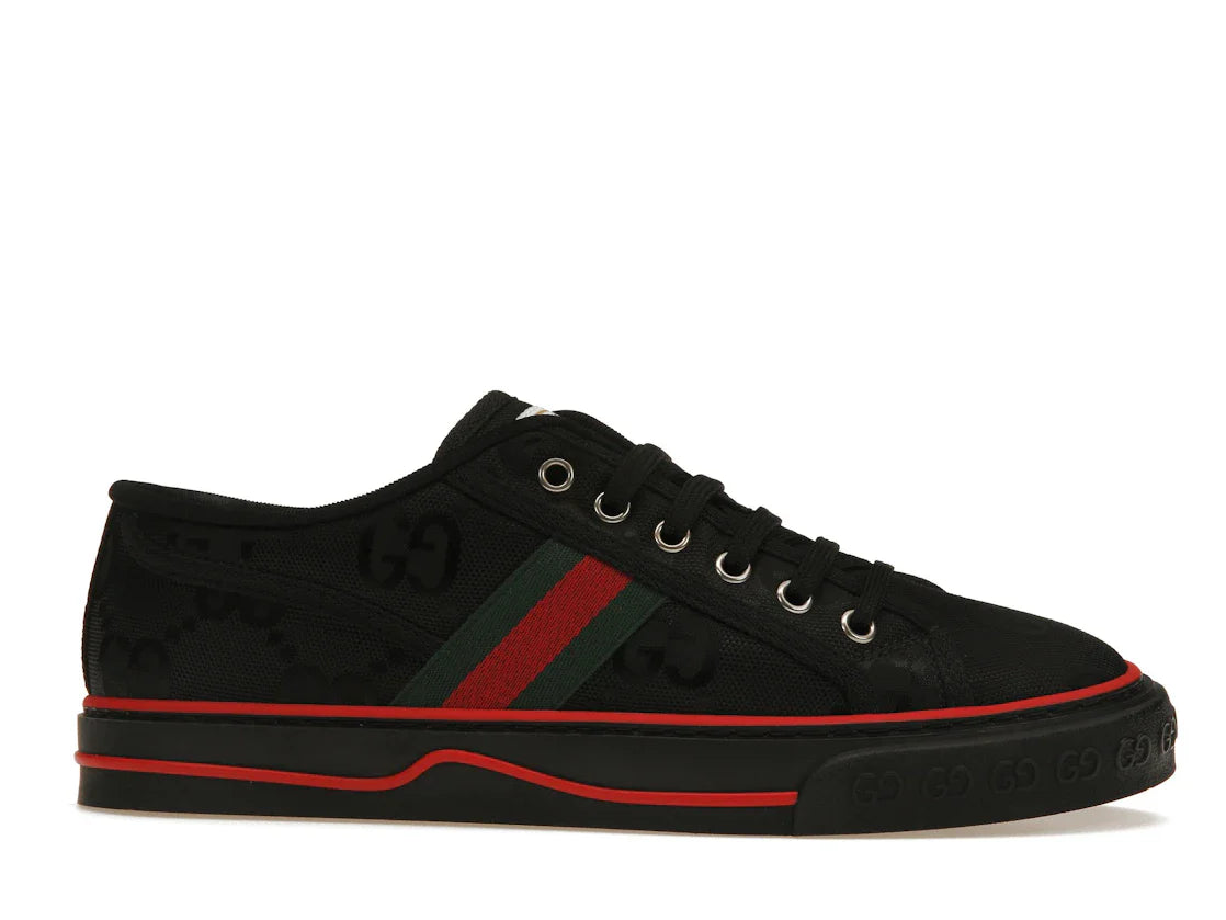 Gucci Off The Grid Tennis 1977 Low ECONYL Schwarz GG Grün Rot