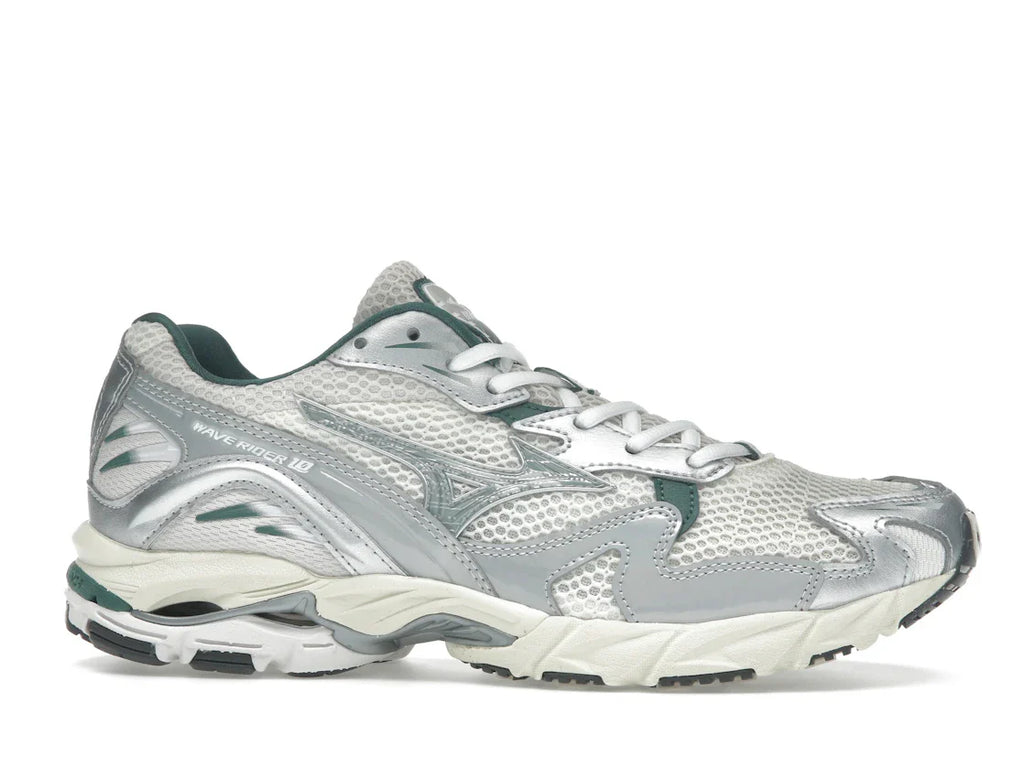 Mizuno Wave Rider 10 Weiß Schiefer Bistro Grün