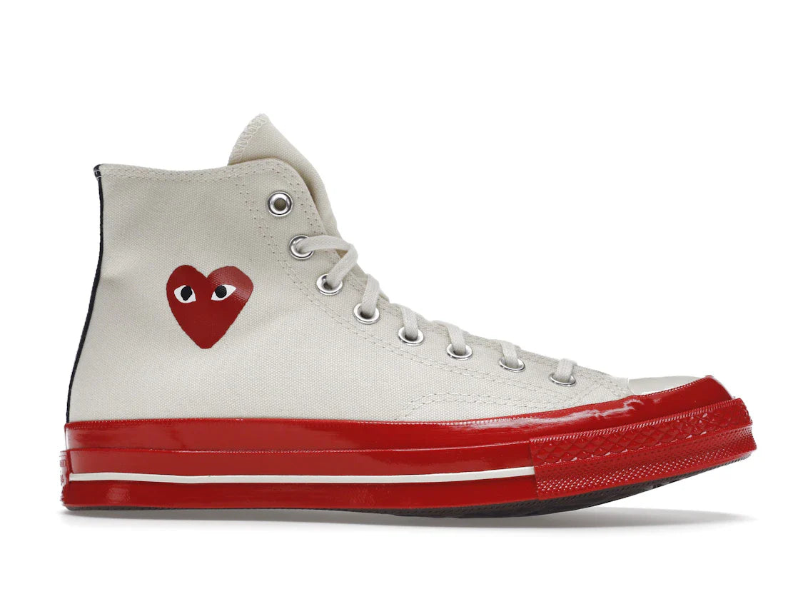 Converse Chuck Taylor All Star 70 Hi Comme des Garcons PLAY Egret Red Zwischensohle