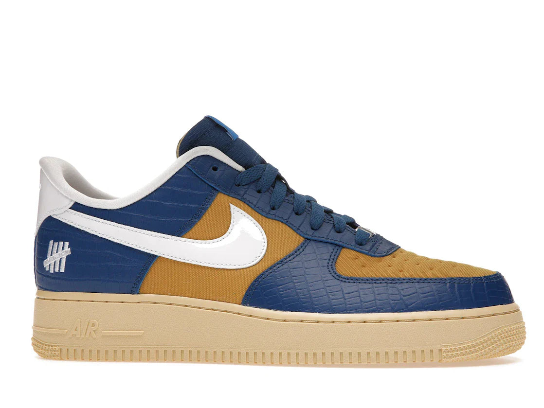 Nike Air Force 1 Low SP Undefeated 5 On It Blau Gelb Croc