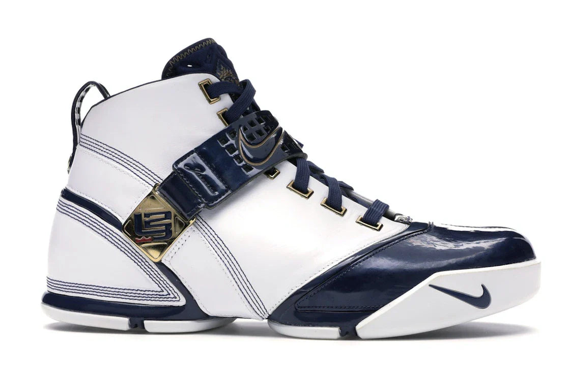 Nike LeBron 5 Weiß Navy Metallic Gold