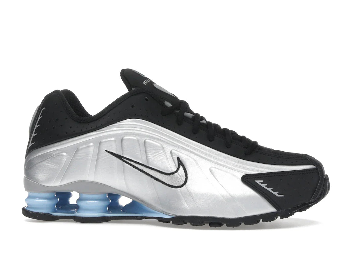 Nike Shox R4 Metallic Silver Black Psychic Blue