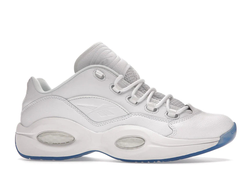 Reebok Question Low Weiß Klare blaue Sohle