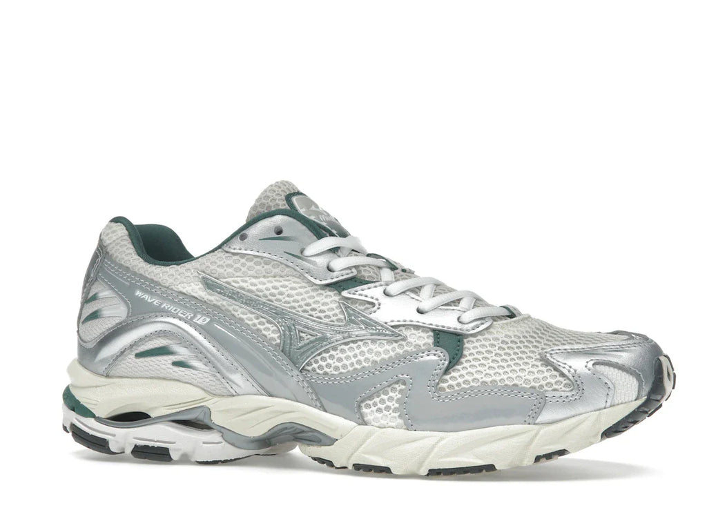 Mizuno Wave Rider 10 Weiß Schiefer Bistro Grün
