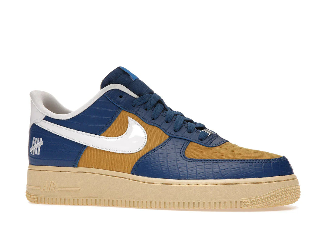 Nike Air Force 1 Low SP Undefeated 5 On It Blau Gelb Croc