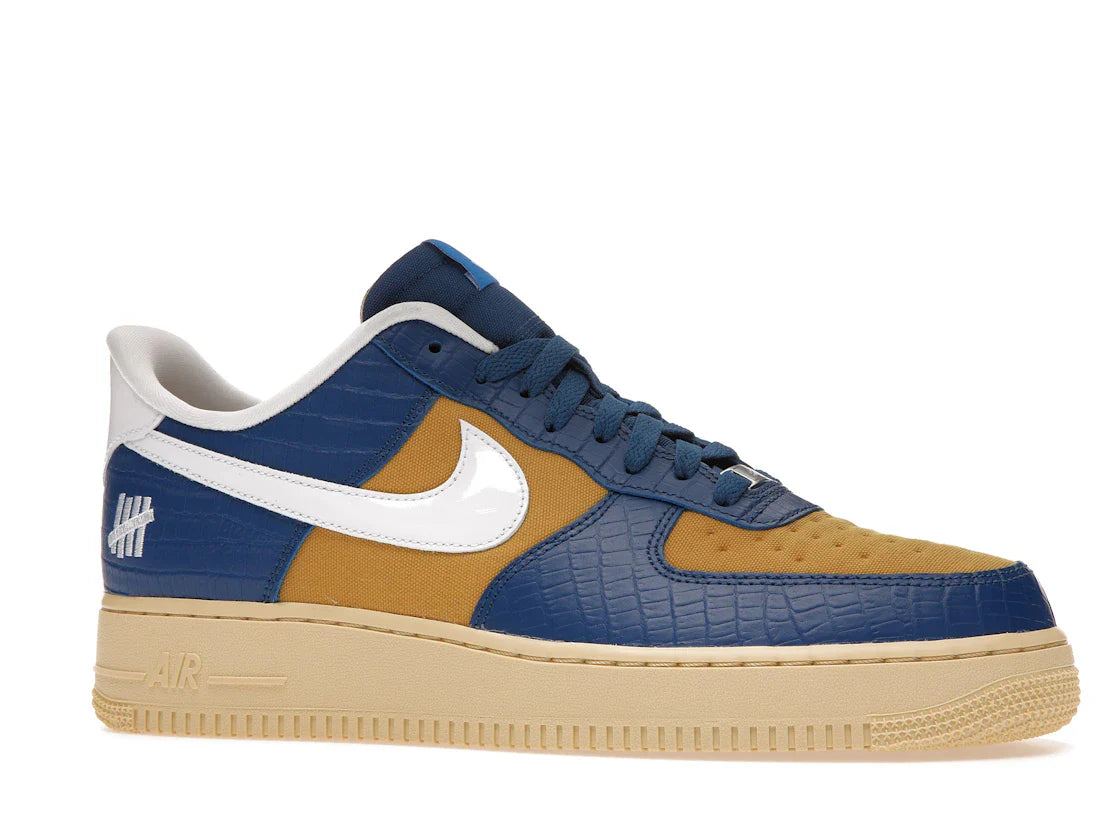 Nike Air Force 1 Low SP Undefeated 5 On It Blau Gelb Croc