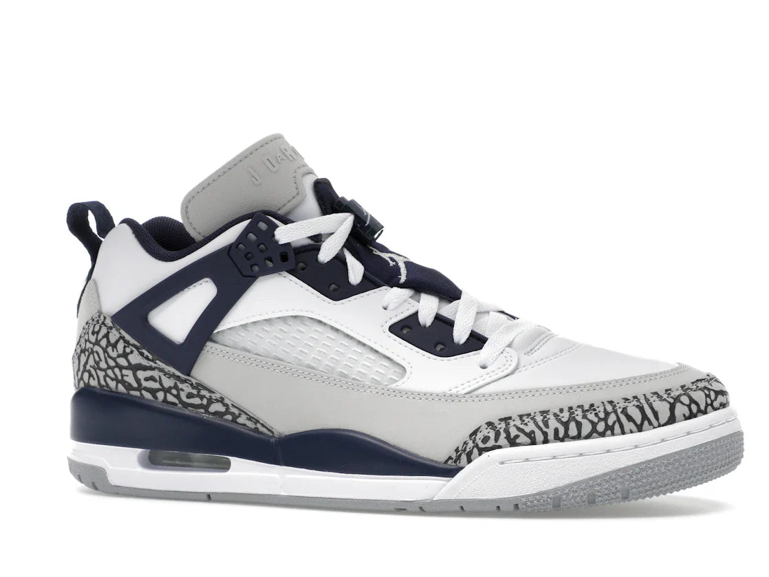 Jordan Spizike Low Weiß Neutralgrau Anthrazit Mitternachtsblau