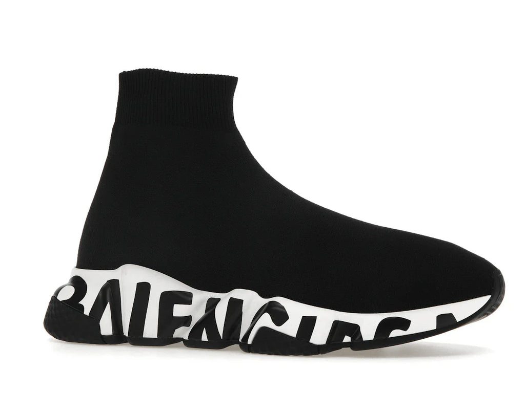 Balenciaga Speed Graffiti Sneaker Weiß Schwarzes Logo (Damen)