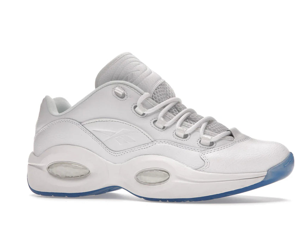 Reebok Question Low Weiß Klare blaue Sohle