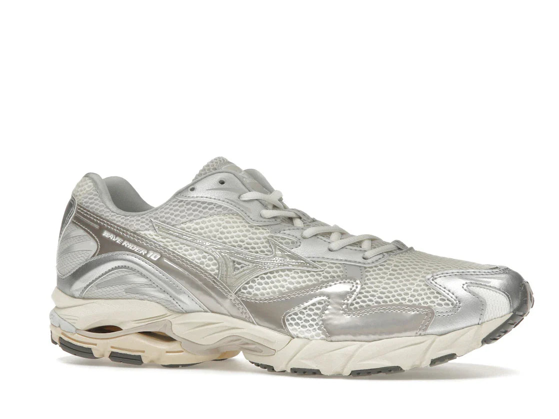 Mizuno Wave Rider 10 Metallic Schneeweiß