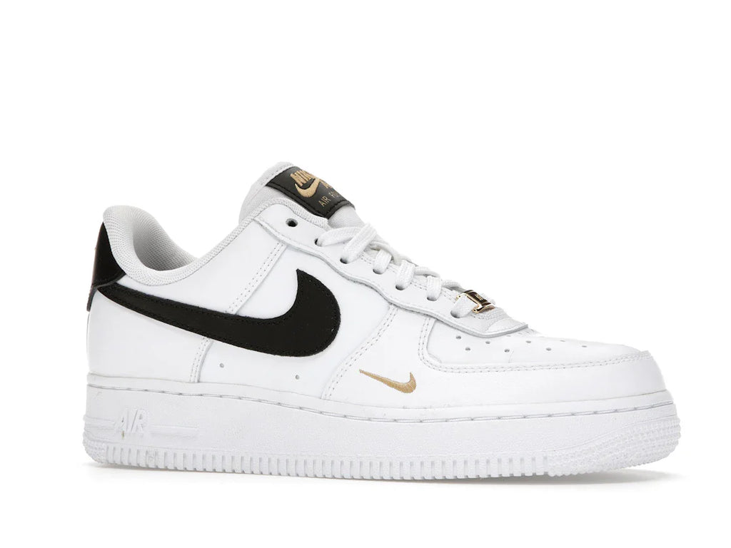 Nike Air Force 1 Low '07 Essential Weiß Schwarz Gold Mini Swoosh (Damen)
