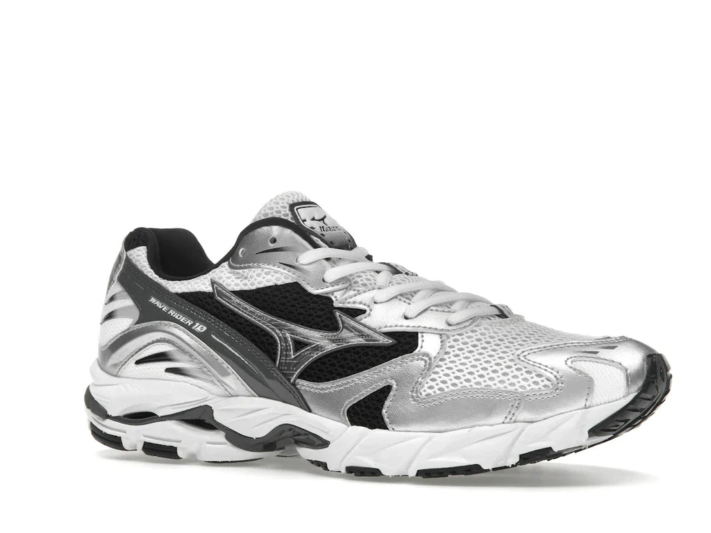 Mizuno Wave Rider 10 Weiß Silber Schwarz