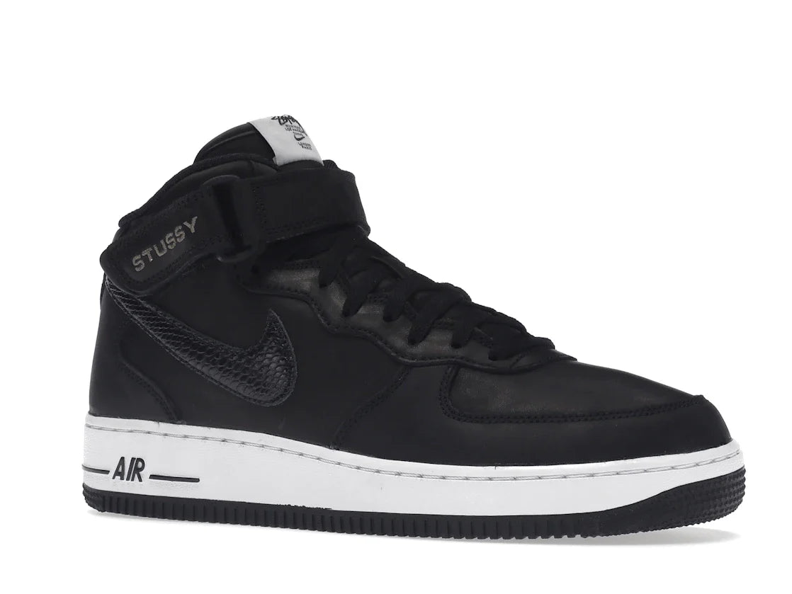 Nike Air Force 1 Mid Stussy Schwarz Weiß
