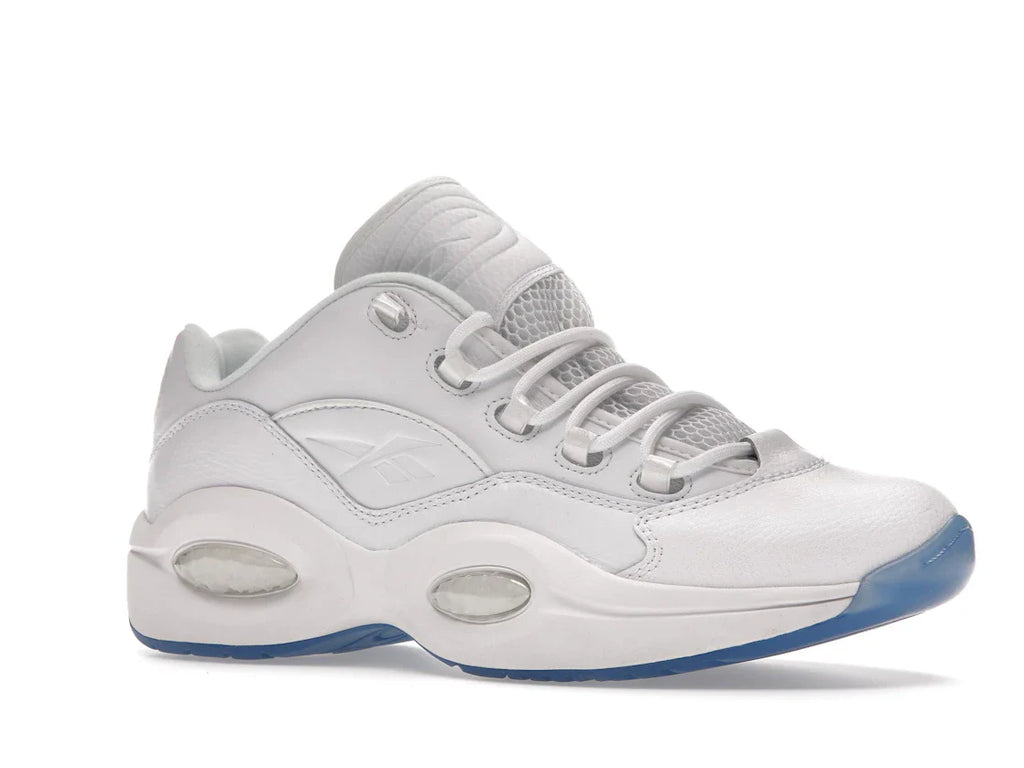 Reebok Question Low Weiß Klare blaue Sohle