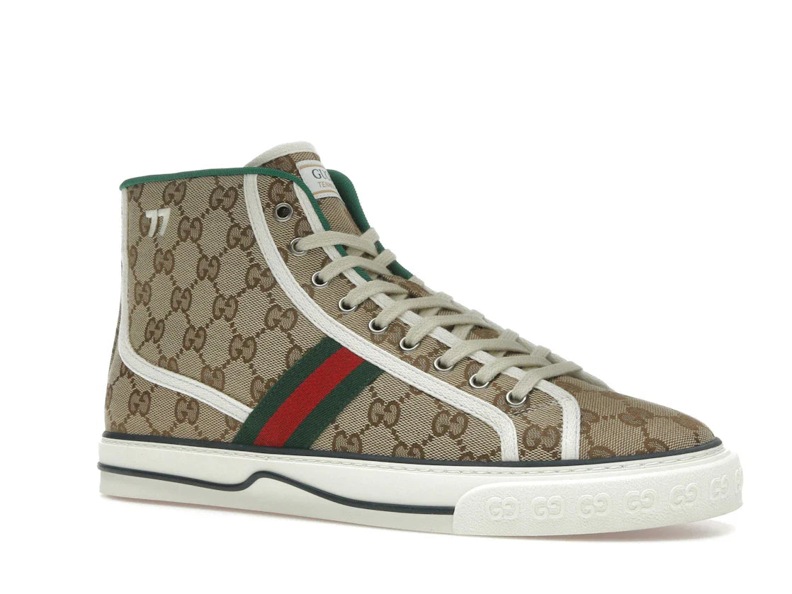 Gucci Tennis 1977 Canvas High Top Beige GG Print
