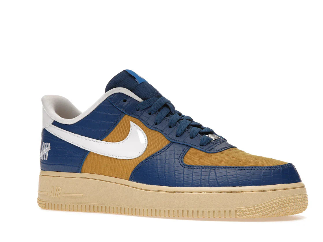 Nike Air Force 1 Low SP Undefeated 5 On It Blau Gelb Croc