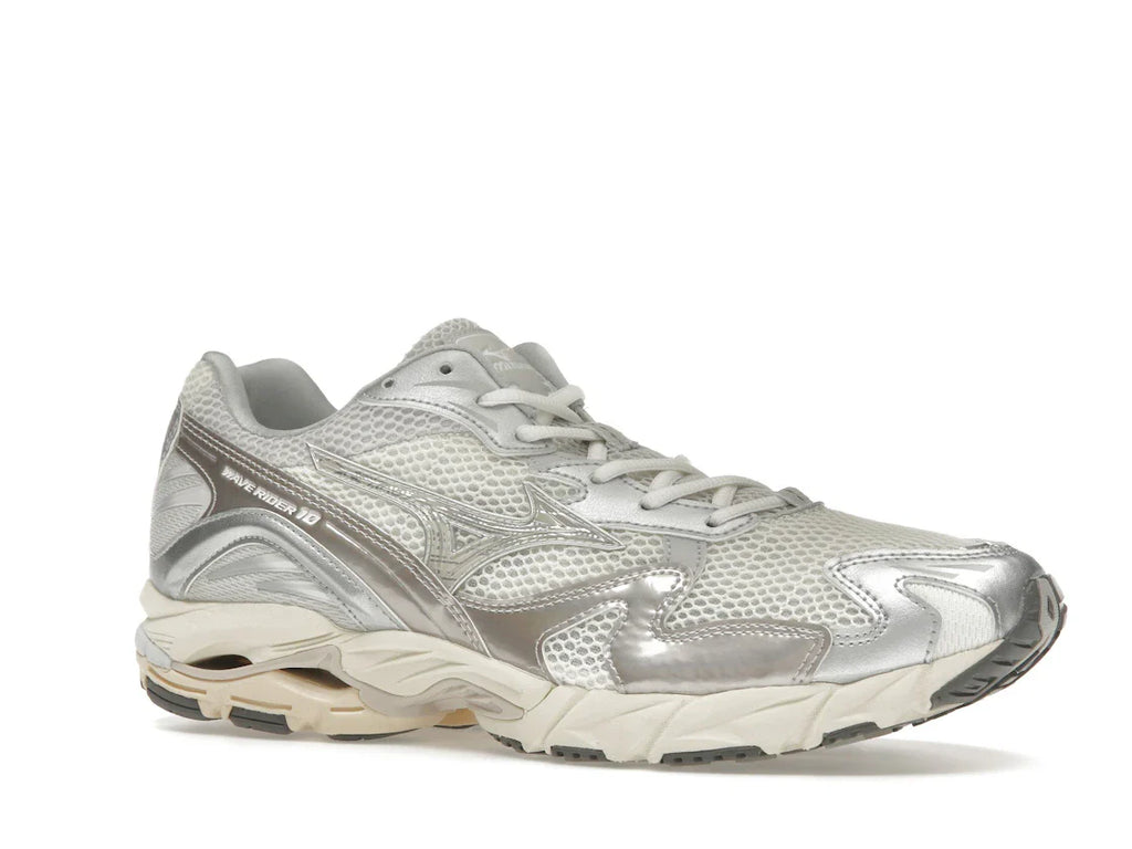 Mizuno Wave Rider 10 Metallic Schneeweiß