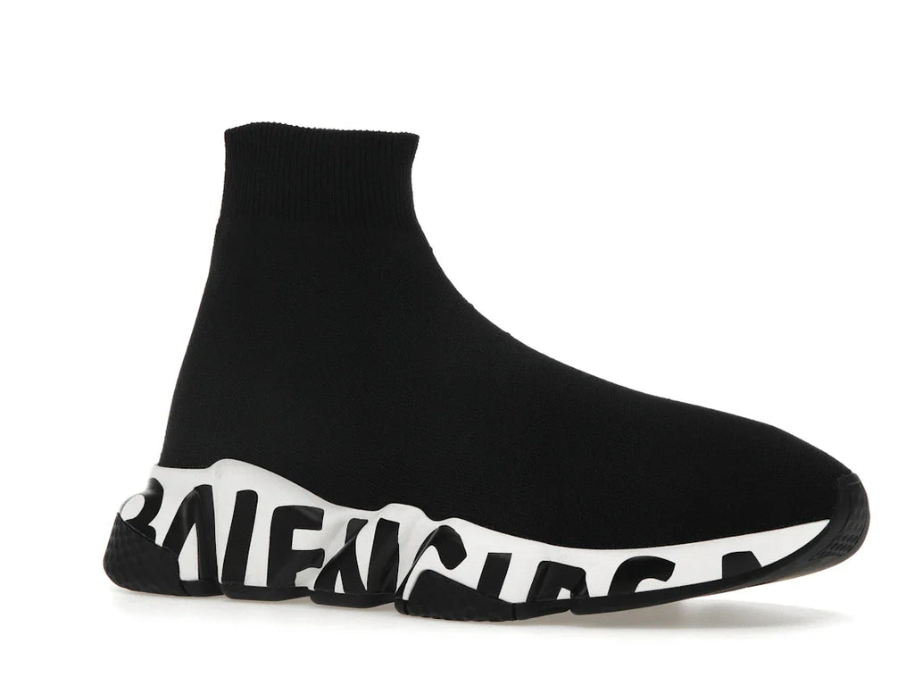 Balenciaga Speed Graffiti Sneaker Weiß Schwarzes Logo (Damen)