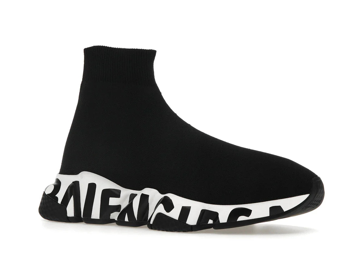 Balenciaga Speed Graffiti Sneaker Weiß Schwarzes Logo (Damen)