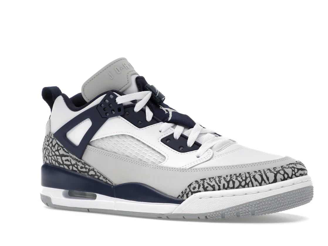 Jordan Spizike Low Weiß Neutralgrau Anthrazit Mitternachtsblau