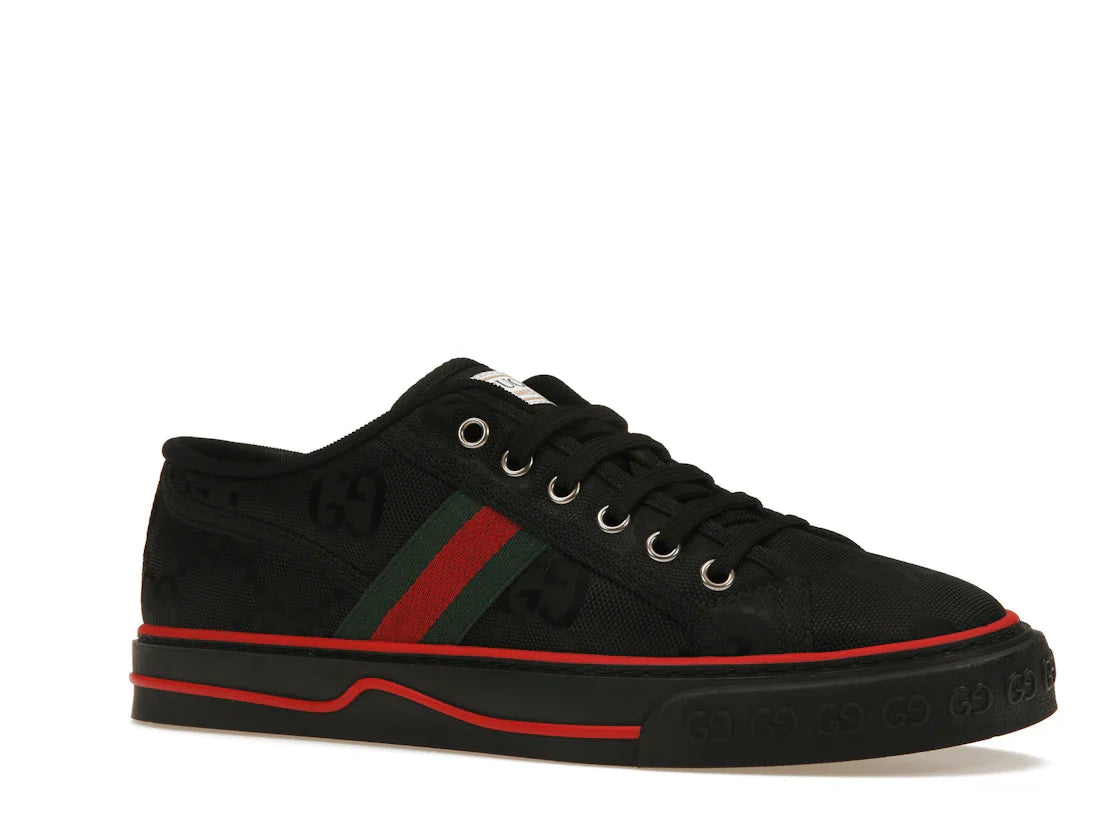 Gucci Off The Grid Tennis 1977 Low ECONYL Schwarz GG Grün Rot