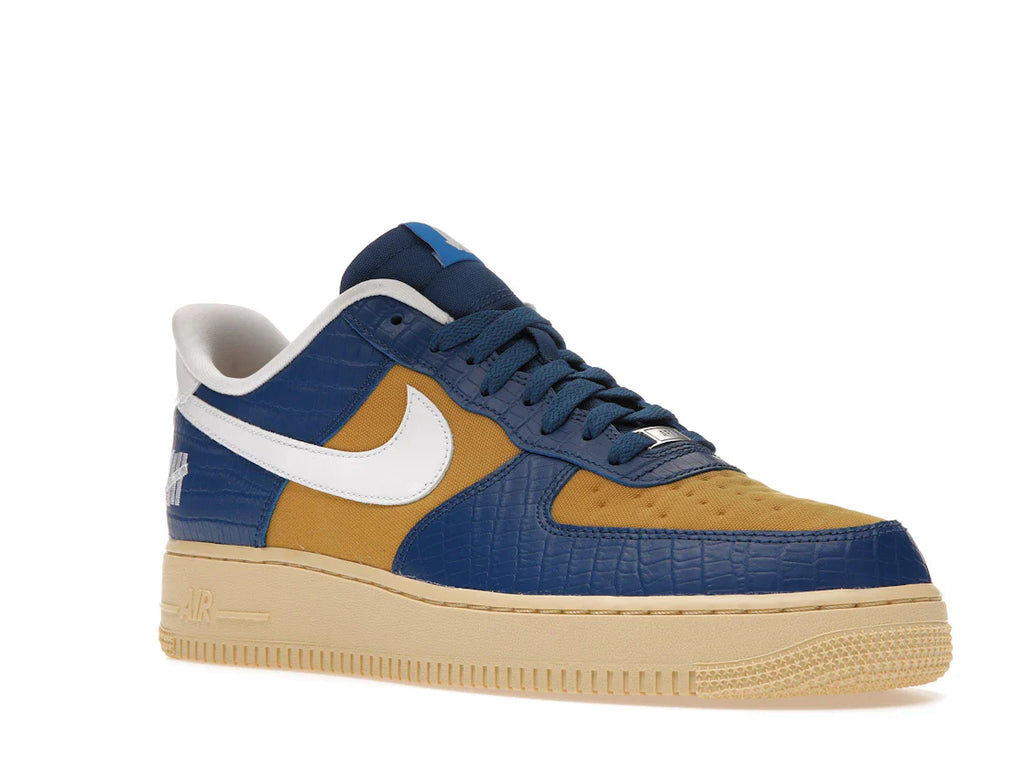 Nike Air Force 1 Low SP Undefeated 5 On It Blau Gelb Croc