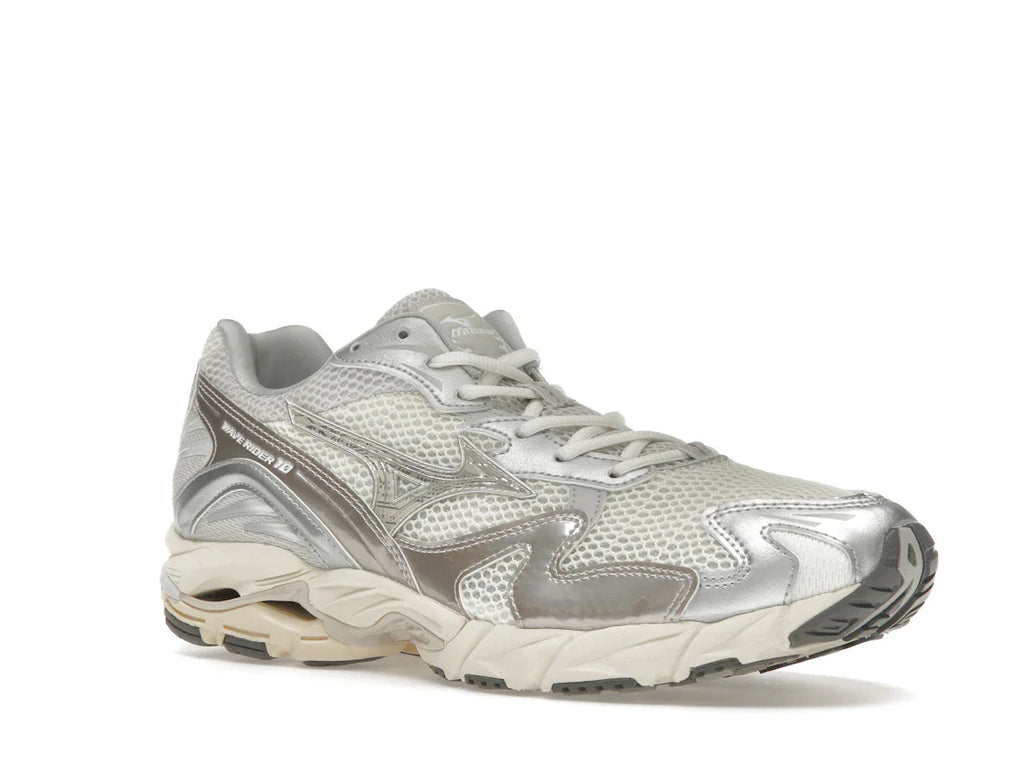 Mizuno Wave Rider 10 Metallic Schneeweiß