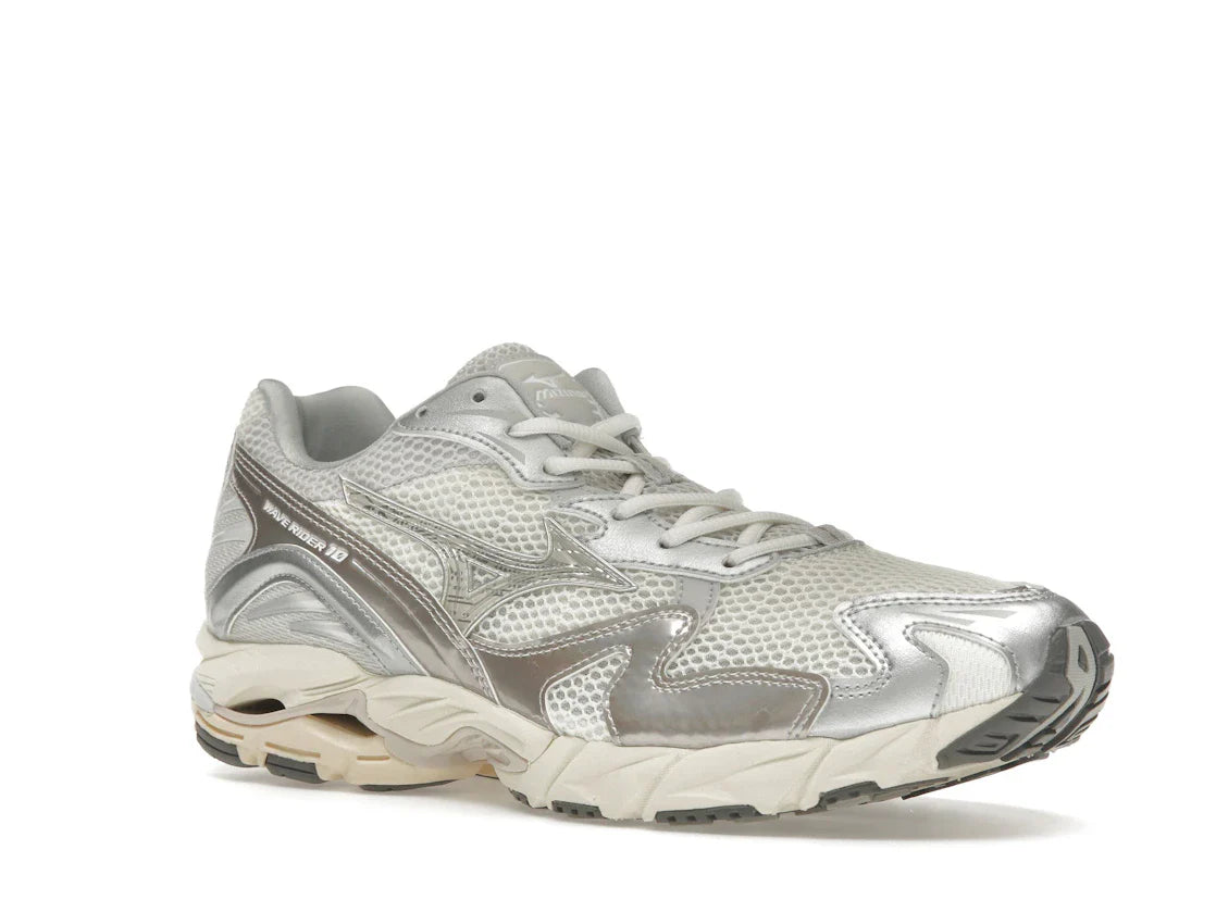 Mizuno Wave Rider 10 Metallic Schneeweiß