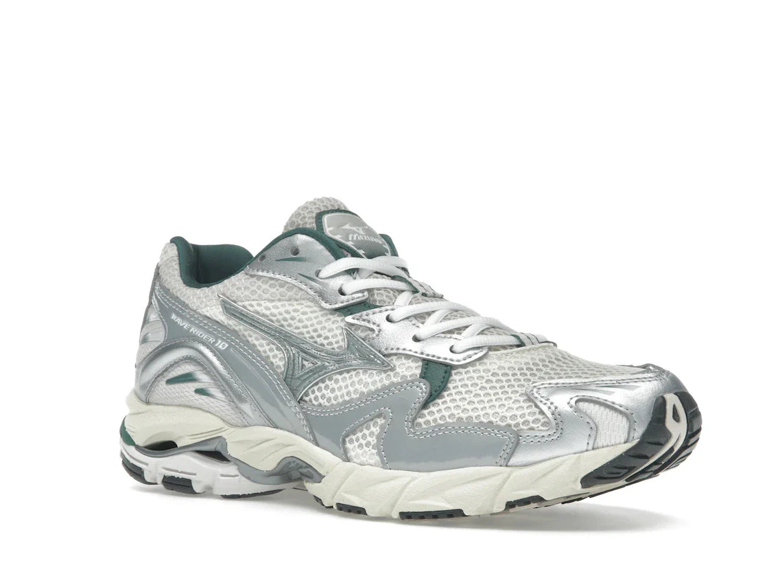 Mizuno Wave Rider 10 Weiß Schiefer Bistro Grün