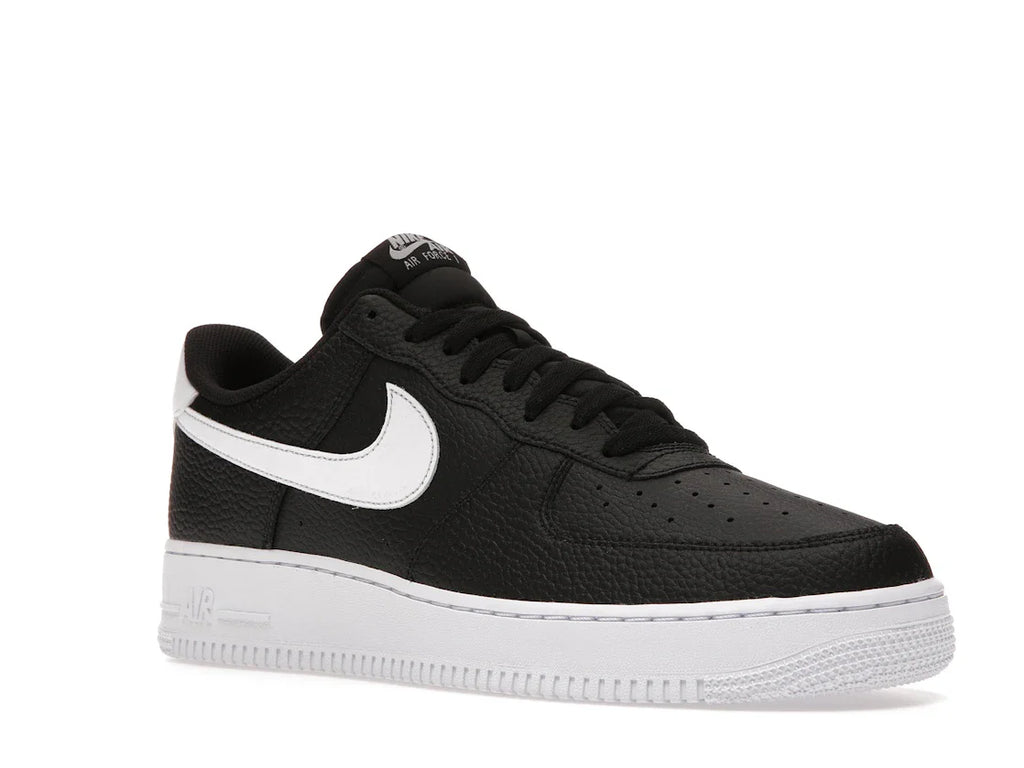 Nike Air Force 1 Low '07 Schwarz Weiß Genarbtes Leder