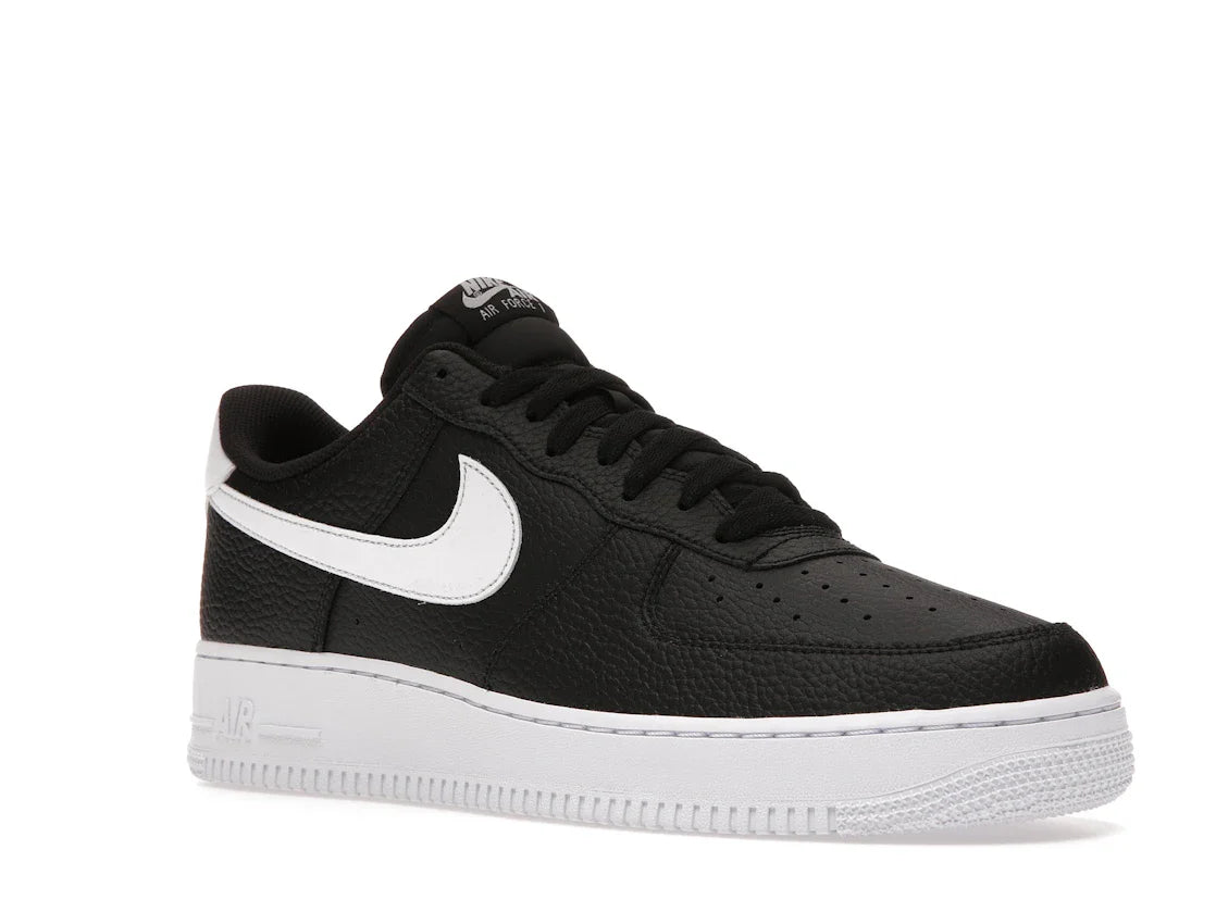 Nike Air Force 1 Low '07 Schwarz Weiß Genarbtes Leder