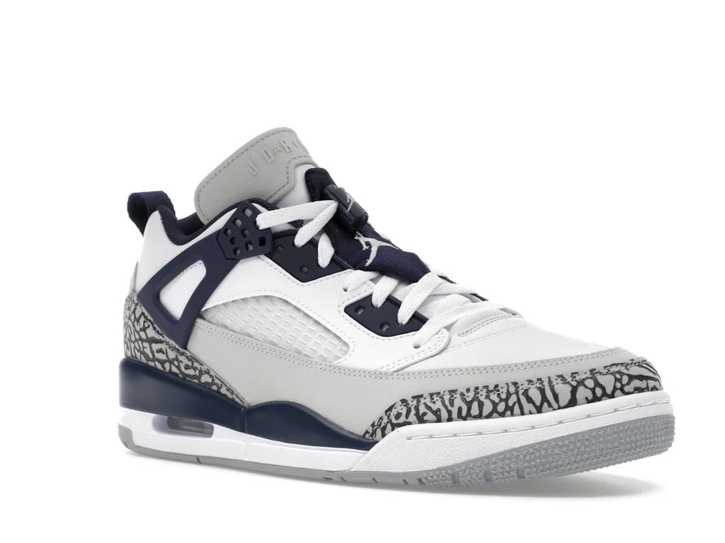 Jordan Spizike Low Weiß Neutralgrau Anthrazit Mitternachtsblau