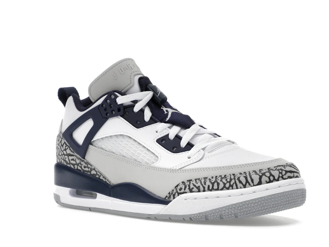 Jordan Spizike Low Weiß Neutralgrau Anthrazit Mitternachtsblau