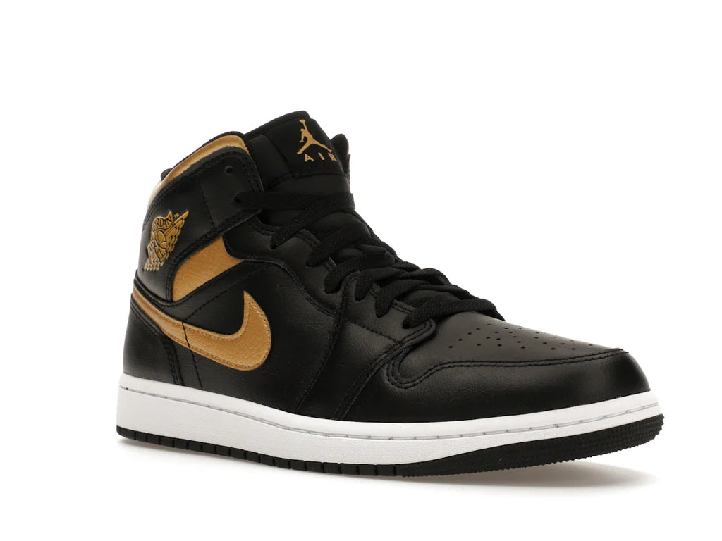 Jordan 1 Mid Schwarz Metallic Gold