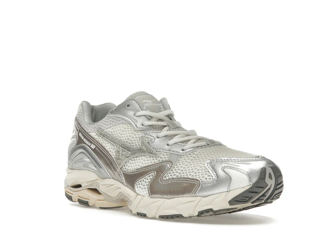 Mizuno Wave Rider 10 Metallic Schneeweiß
